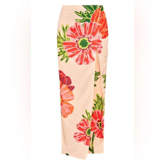 NWT PrettyLittleThing Floral Thigh High Split Maxi Skirt – UK 10 (US 6) - Picture 2 of 5